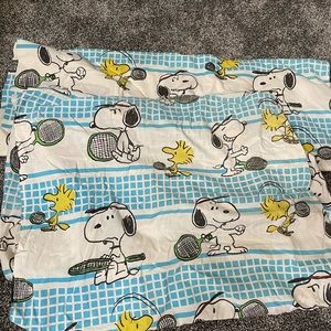 Vintage 90s Snoopy Tennis twin sized bed sheet